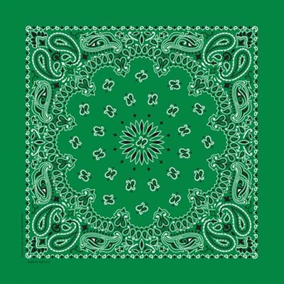 KELLY GREEN PAISLEY BANDANA