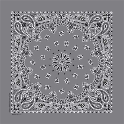 CHARCOAL PAISLEY BANDANA