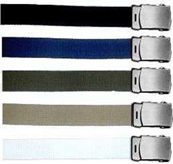 GI 44"  WEB BELT WITH SILVER BUCKLE