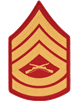 Gold/Red Male Chevron Gunnery Sergeant USMC (Pair)