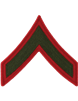 Green/Red Male Chevron Private First Class USMC (Pair)