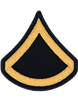 Army Dress Chevron Gold on Blue E-3 Private First Class (Pair)