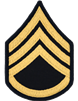 Army Dress Chevron Gold on Blue E-6 Staff Sergeant (Pair)