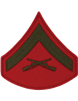 Green/Red Male Chevron Lance Corporal USMC (Pair)