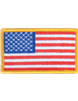 Full Color American Flag with Velcro and Gold Border