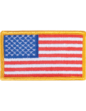 Full Color American Flag with Velcro and Gold Border