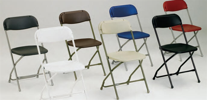 BUY White Plastic Folding Chair - Illionis Cheap Plastic folding chairs, White Poly Samsonite Folding Chairs, lowest prices folding chairs