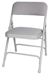 Gray  Padded Vinyl Metal Folding Chair,