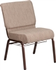 Tan 21" Wide Church Chair, Fabric Chapel Wholesale Chairs, Factory Direct Pew Chairs, Church Chapel Chairs