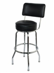 Single Ring Chrome Barstool with Back