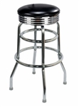 Double Ring Chrome Retro Barstool