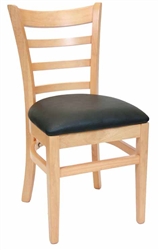 <SPAN style="FONT- WEIGHT:bold; FONT-SIZE: 11pt; COLOR:#008000; FONT-STYLE:">Natural Ladder Back Chair - Free Cushion <SPAN>