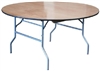 60" Round Cheap Wood Folding Table,  Florida Plywood Folding Tables, Lowest prices folding tables