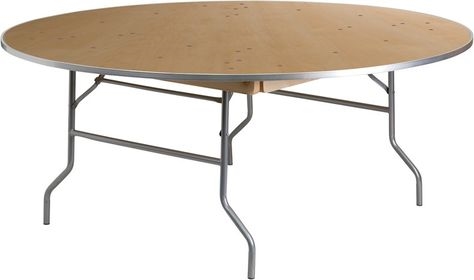 60" Round Cheap METAL EDGE Wood Folding Table,  Florida Plywood Folding Tables, Lowest prices folding tables