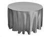 Silver 108" Satin Round Tablecloth