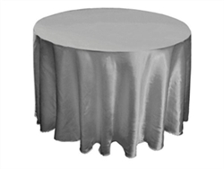 Silver 108" Satin Round Tablecloth