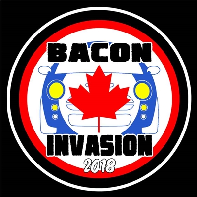 Bacon Invasion 2018 MINI Vinyl Decal or Grill Badge