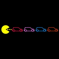 PacMan Chasing MINIs 5 color right