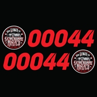 LXM Round Car Member # Vinyl Sticker Set Driver/Passenger