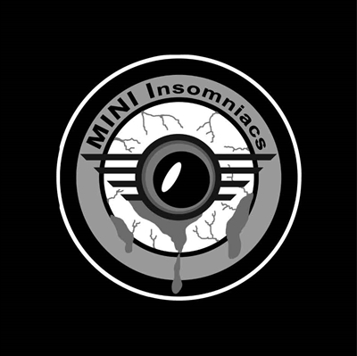 MINI INSOMNIACS Grey Vinyl Decal or Grill Badge