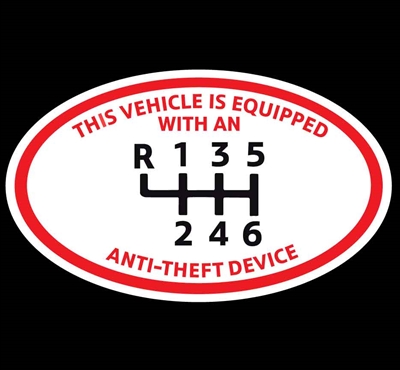 OVAL Anti Theft Device 6-SPD Manual Decal