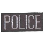 POLICE PATCH, GREY ON BLACK