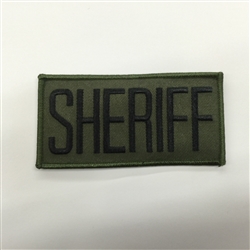 SHERIFF PATCH, BLACK ON OD