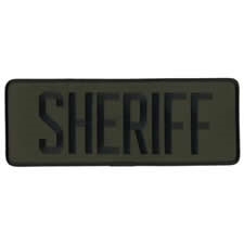 SHERIFF BACK PATCH, BLACK ON OD