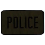 POLICE BACK PATCH, BLACK ON OD