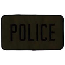 POLICE BACK PATCH, BLACK ON OD