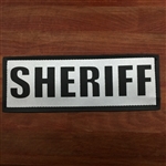 HATCH REFLECTIVE SHERIFF PATCH, BLACK ON SILVER