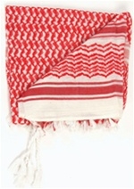 SHEMAGH (TRADITIONAL DESERT HEADWEAR) WHITE/RED