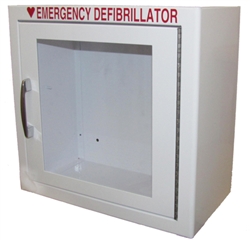 AED Cabinets - Small Wall Mount AED cabinet. Choose your AED cabinet with or without an alarm and strobe. AED wall mount cabinets at the lowest prices. 145SM