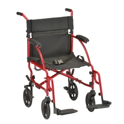 Nova Lightweight Transport Wheelchair, 379. Transport chairs are light weight small portable wheelchairs that are easy to load, compact and are the lightest weight wheelchairs. at only 19 pounds the Nova Transport wheel chair is a great option chair.