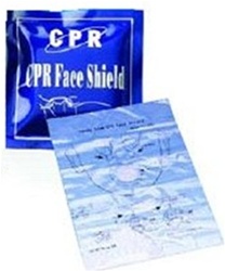 CPR Barrier Face Shield in foil pack for mouth to mouth resuscitation. ADC CPR Face Shield in foil pack 4055