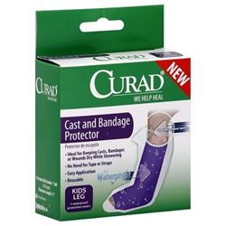 Curad Leg Cast and Bandage Cover Protector - Allows the user to shower while in a leg cast to protect cast or bandage from getting wet. Need to keep your cast dry while showering? Waterproof cast and bandage protector and cover. CUR200ALL