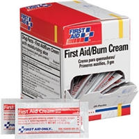 First aid/burn cream, Individually packaged in .9 gm pack - 25 per box. First Aid Only G343 or G-343