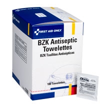 First Aid Only BZK Antiseptic First Aid Wipes, Alcohol Free J308