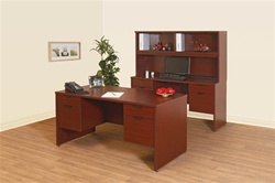NEW Laminate Double ped desk B/FL , B/FL