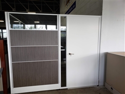 New AIS Divi 82"H Office Panels and Door 8' x 8' with Wood and Fabric insert panels and Glass