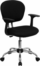NEW Mid-Back Mesh Task Chair with Arms and Chrome Base