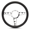 Steering Wheel Racer Billet Aluminum -Black Anodized Spokes /Black Grip