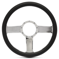 Steering Wheel Linear Billet Aluminum -Clear Coat Spokes /Black Grip