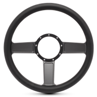 Steering Wheel Linear Billet Aluminum -Matte Black Spokes /Black Grip