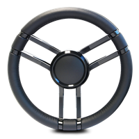 Steering Wheel Corerra Symmetrical Billet Aluminum -Black Anodized Spokes /Black Grip