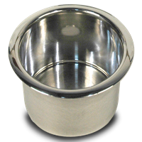 Cup Holder Spun Aluminum- Large (3-3/4")