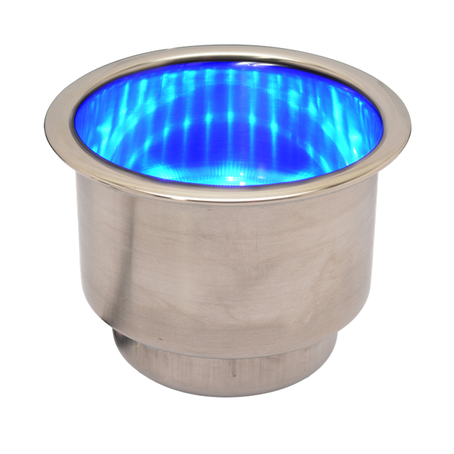 Cup Holders Stainless Steel Blue Led Light