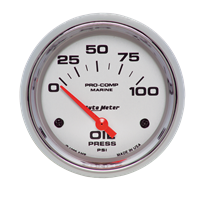 Oil Pressure 100 Psi 2-5/8" Platinum