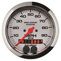 GPS HP SPEEDOMETER WITH DISPLAY 100MPH 3-3/8" PLATINUM