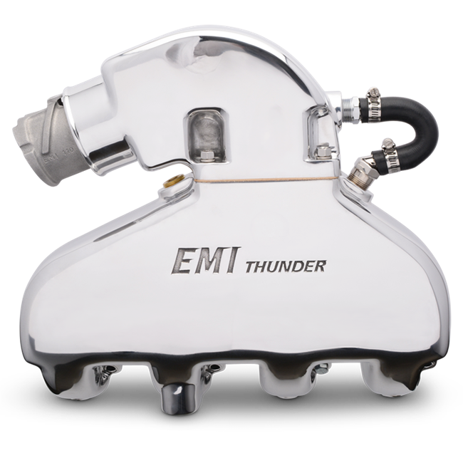 EMI Thunder Exhaust System-BB Chevy With Standard Aluminum Risers Polished Finish